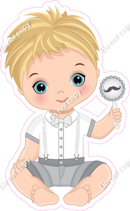 White - Light Skin Tone Boy Holding Bunny Toy