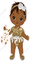 Gold - Dark Skin Tone Girl Holding Bunny Toy w/ Variants