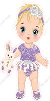 Lavender - Light Skin Tone Blonde Girl Holding Bunny Toy w/ Variants