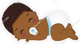 Baby Blue - Dark Skin Tone Boy Sleeping