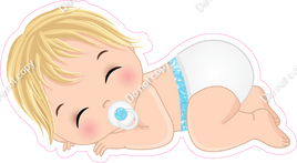 Baby Blue - Light Skin Tone Blonde Boy Sleeping
