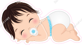 Baby Blue - Light Skin Tone Brown Hair Boy Sleeping