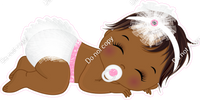 Baby Pink -  Dark Skin Tone Girl Sleeping w/ Variants