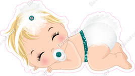 Teal - Light Skin Tone Blonde Girl Sleeping