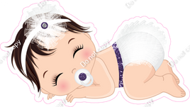 Purple - Light Skin Tone Brown Hair Girl Sleeping