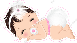 Baby Pink - Light Skin Tone Brown Hair Girl Sleeping