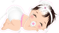 Baby Pink -  Light Skin Tone Brown Hair Girl Sleeping w/ Variants