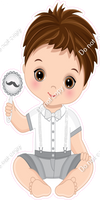 White - Light Skin Tone Boy Holding Toy w/ Variants