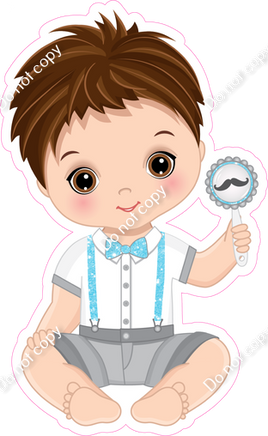 Baby Blue - Light Skin Tone Boy Holding Toy