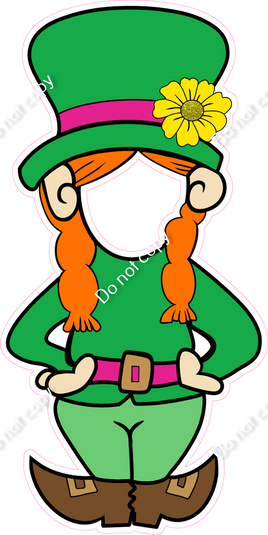 Flat - Girl - St. Patrick's Day Leprechaun Face Cutout w/ Variants