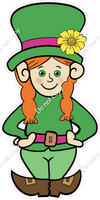 Flat - Girl - St. Patrick's Day Leprechaun Face Cutout
