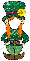 Sparkle - Girl - St. Patrick's Day Leprechaun Face Cutout w/ Variants