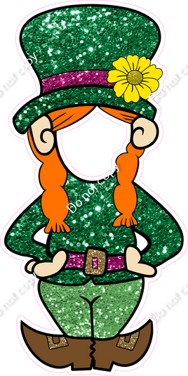 Sparkle - Girl - St. Patrick's Day Leprechaun Face Cutout w/ Variants