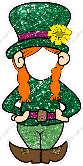 Sparkle - Girl - St. Patrick's Day Leprechaun Face Cutout