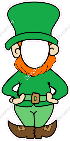 Flat - Boy - St. Patricks Day Leprechaun Face Cutout w/ Variants
