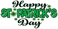 Flat Happy St. Patrick's Day Statement w/ Variants