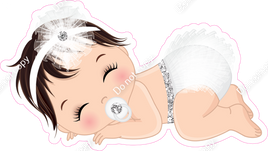 Light Silver - Light Skin Tone Brown Hair Girl Sleeping