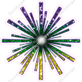 Firework - Purple, Green, Yellow Sparkle w/ Variants - Style 3
