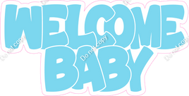 Flat Baby Blue Welcome Baby Statement w/ Variants