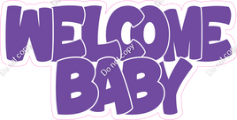 Flat Purple Welcome Baby Statement w/ Variants