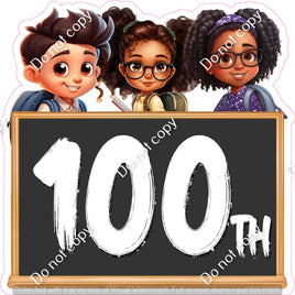 100th Chalkboard with Kids