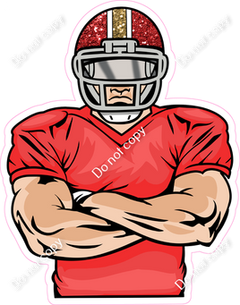 Red Jersey Football Player - Light Skin Tone w/ Variants