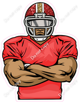 Red Jersey Football Player - Dark Skin Tone w/ Variants