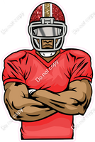 Red Jersey Football Player - Dark Skin Tone w/ Variants