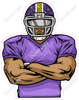 Purple Jersey Football Player - Dark Skin Tone w/ Variants