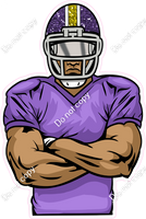 Purple Jersey Football Player - Dark Skin Tone w/ Variants