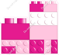 Hot Pink, White, Baby Pink Stacked Legos w/ Variants