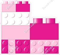 Hot Pink, White, Baby Pink Stacked Legos w/ Variants