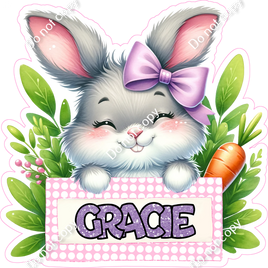Custom Girl Easter Rabbit - Change Name & Name Color