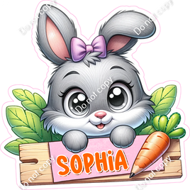 Custom Girl Easter Rabbit - Change Name & Name Color