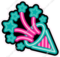 NEON - Party Poppers - Hot Pink & Teal