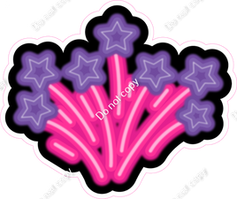 NEON - Hot Pink & Purple Shooting Stars