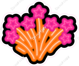NEON - Hot Pink & Orange Shooting Stars