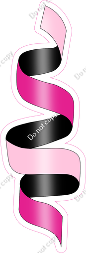 Flat Hot Pink, Baby Pink, Black Streamer - Style 1