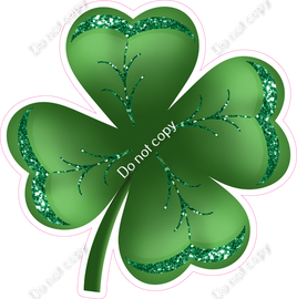 Clover - Shamrock with Green Sparkle Lines