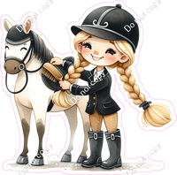 Teen Blond Girl Jockey and Horse w/ Variants