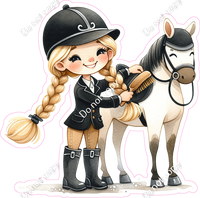 Teen Blond Girl Jockey and Horse w/ Variants