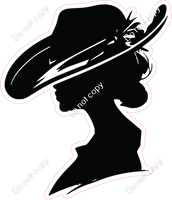 Kentucky Derby Girl in Straw Sun Hat Silhouette