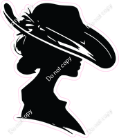 Kentucky Derby Girl in Straw Sun Hat Silhouette