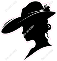 Kentucky Derby Girl in Straw Sun Hat Silhouette
