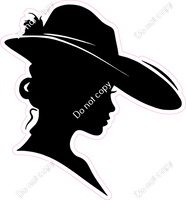 Kentucky Derby Girl in Straw Sun Hat Silhouette