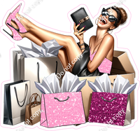 Light Skin Tone Woman & Shopping Bags w/ Variants