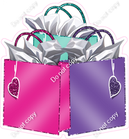Shopping Bags - Hot Pink, Purple, & Teal w/ Variants