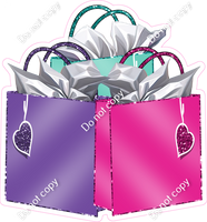 Shopping Bags - Hot Pink, Purple, & Teal w/ Variants