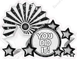 White / Black - You Did It Statement with Fan w/ Variant