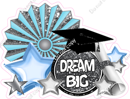 Baby Blue & Silver Dream Big Statement with Fan w/ Variant